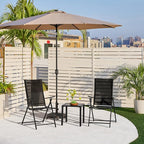 Yaheetech Patio Folding Dining Chairs Set of 2, Stackable Outdoor Lawn Chairs with 8 Adjustable Back Positions and Armrest for Garden, Lawn, Yard and Beach, Black