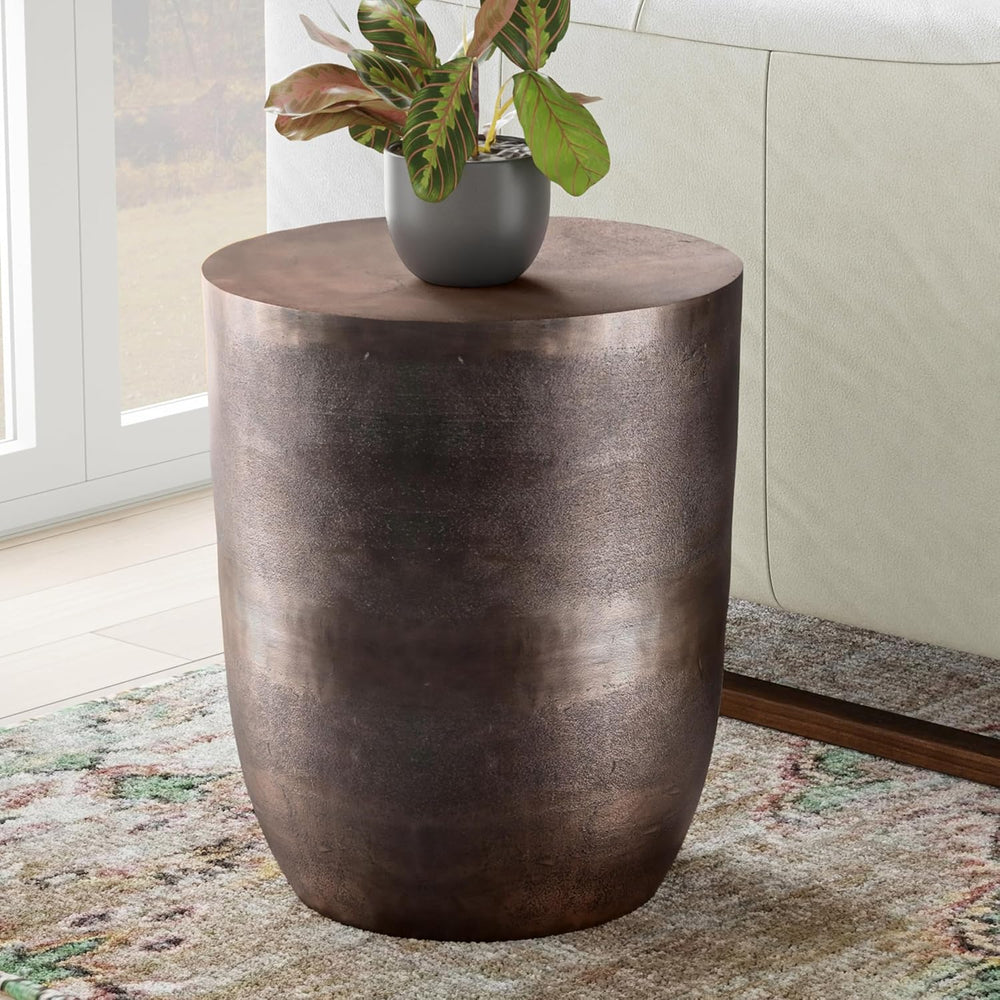 SIMPLIHOME Morris Metal Table - 17 inch Wide Cast Aluminum Round Accent Table...