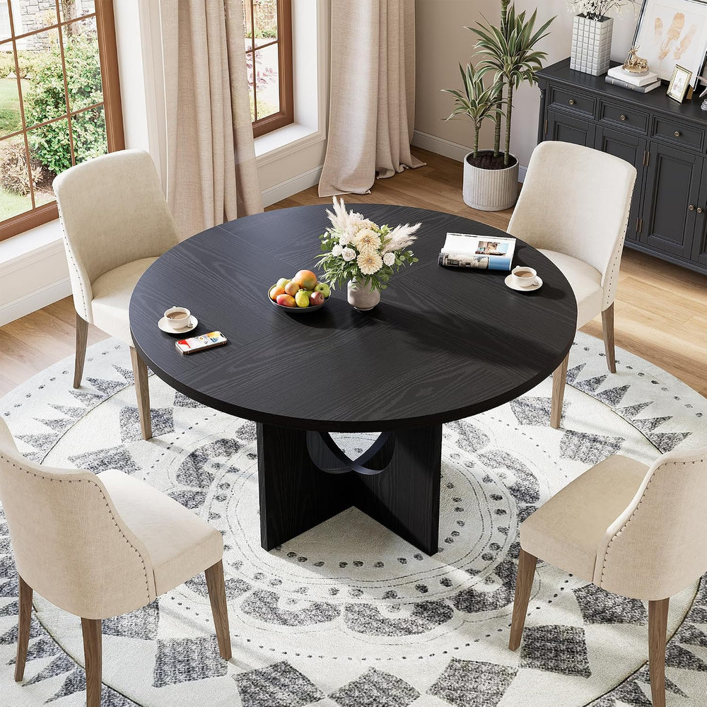 Garvee 47" Round Dining Table for 4-6 People - Circle Kitchen Dinner Tab...