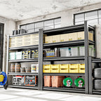 Storage Shelves Garage Shelving Heavy Duty - 72''H Garage Shelves Adjustable 5 Tier Metal Shelving Unit Storage Rack Shelving Industrial Utility Shelf 16" D x36 W x78 H（2 Pieces）