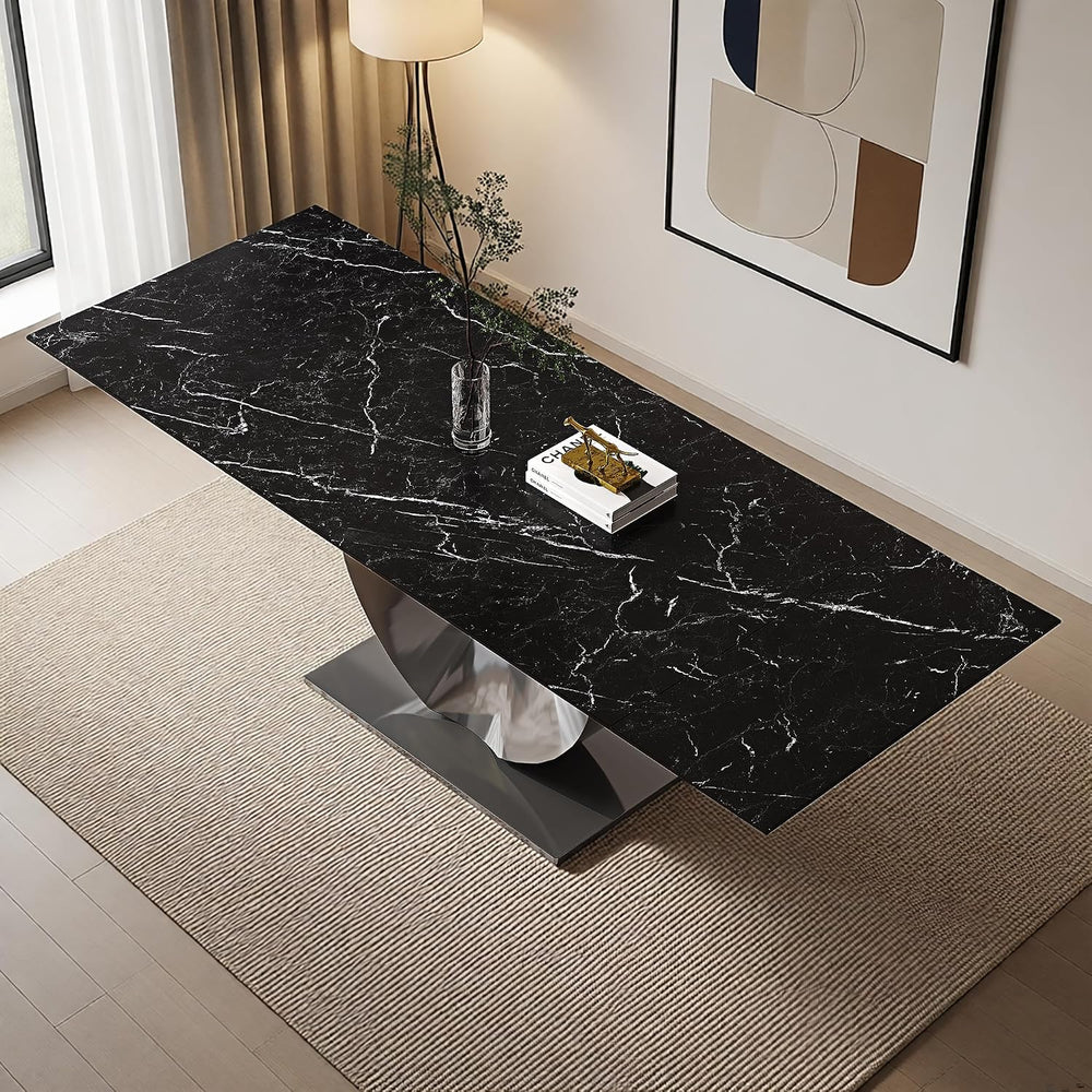 Modern Expandable Dining Table 62.99" to 94.48", 6-10" Marble ...