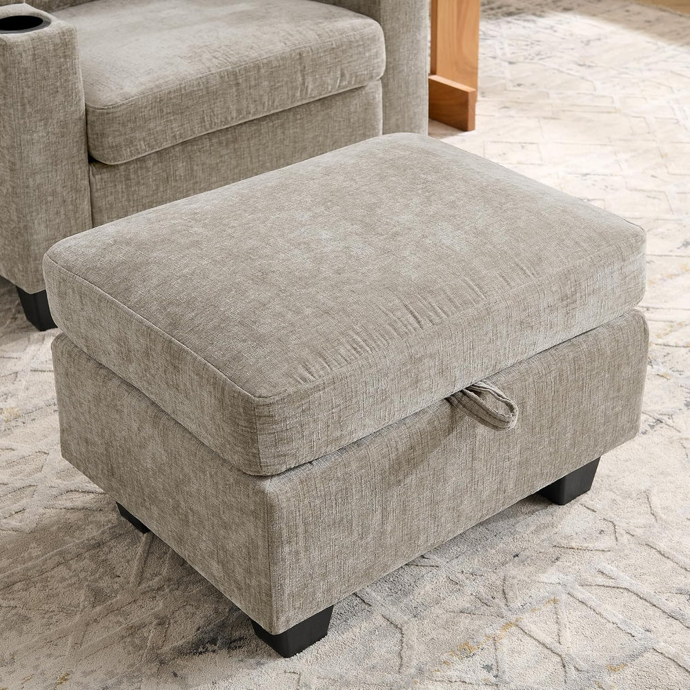 ERYE Accent Chair and Storage Ottoman Set, Versatile Single Chaise Lounger Co...