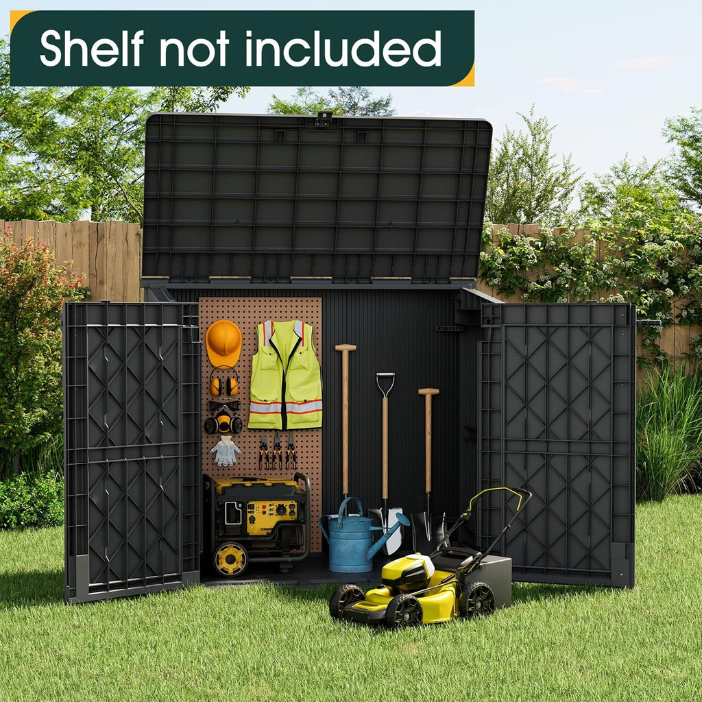 NUNU LAB Outdoor Storage Cabinet 36 Cu.Ft Garden Storage Shed Waterproof Lockable for Garden Hoses, Generator, and Lawn Mower
