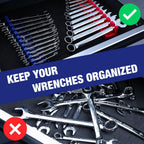 WORKPRO 2-Piece Magnetic Wrench Organizer, 24 Slots Wrenches Holder Fits SAE (5/16” to 3/4”) and Metric (9 mm to 20 mm), Premium Quality Wrench Rack Set to Keep Wrenches Organized
