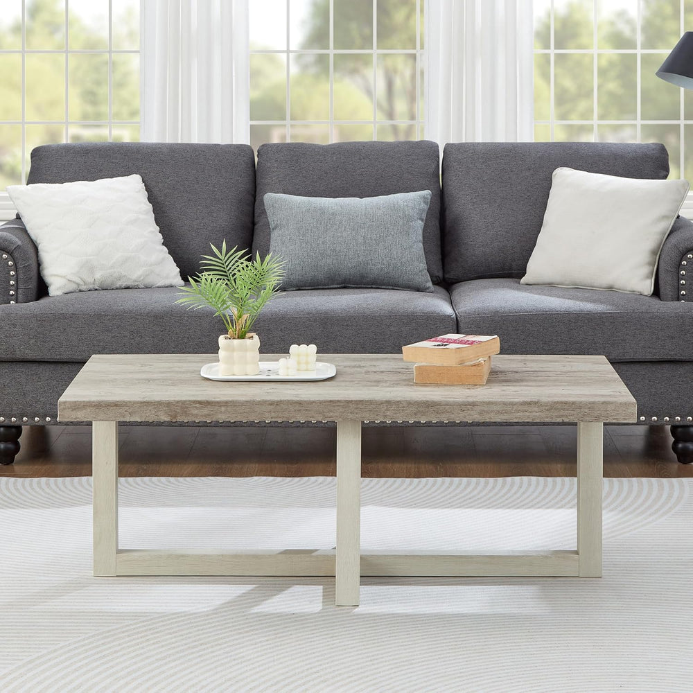 Roundhill Furniture Luno 3-Piece Coffee Table Set, Coffee Table and Two End T...