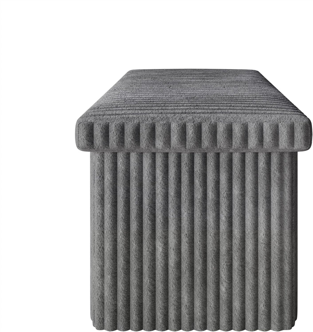HOME DESIGN Florence 30" Upholstered Folding Storage Bench, Tufted Top, ...