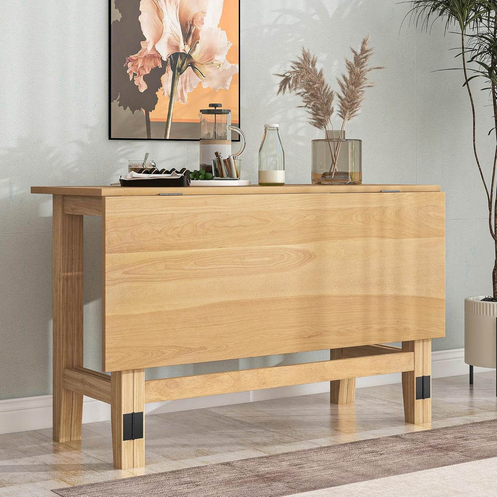 Merax Farmhouse Wood Extendable Dining Table with Drop Leaf for Small Places,...