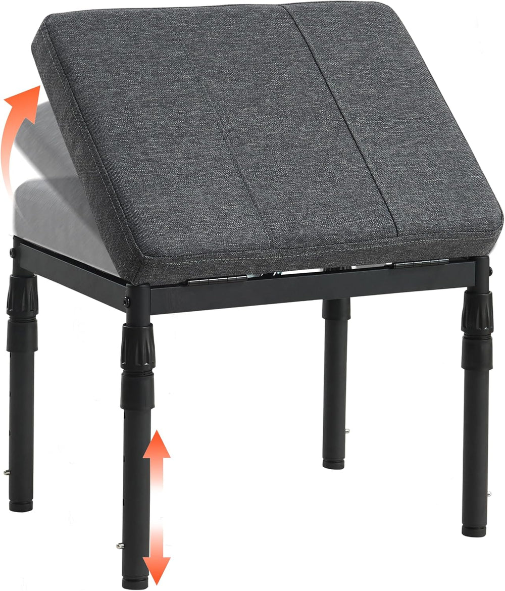 TIOPGHAD Adjustable Ottoman Pouf Footrest, 60 Degree Tilt, Carbon Gray | 4-He...