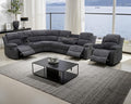 Manual Recliner Sectional Sofa Set, Corduroy L-Shaped Living Room Furniture Sets, Reclining Sectional Corner Couch and Recliner Chair Set for Home Office (Dark Grey, Sectional + Chair)