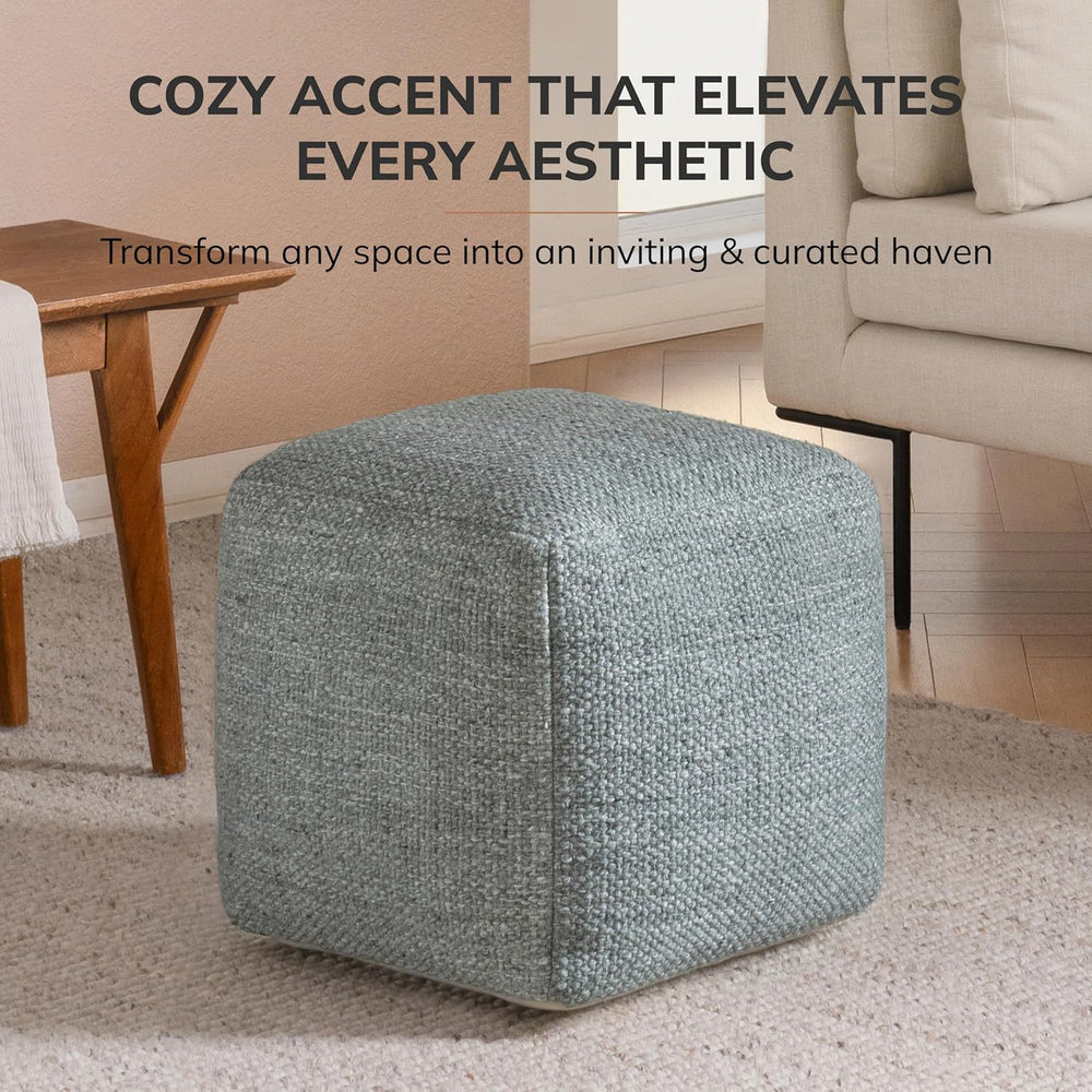 Anji Mountain 16" H x 16" W Handmade Pouf Ottoman for Living Room &...