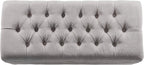 Homepop Home Decor | Tufted Ainsley Button Storage Ottoman Bench with Hinged Lid | Ottoman Bench with Storage for Living Room & Bedroom, Grey