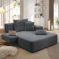 2-in-1 Convertible Chaise Lounge Indoor, 60.2" Corduroy Upholstered Chaise Lounge Chair that Converts to Sleeper Bed,Compressed Sofa with Side Storage Pockets and 3 Pillows for Bedroom Apartment Dorm