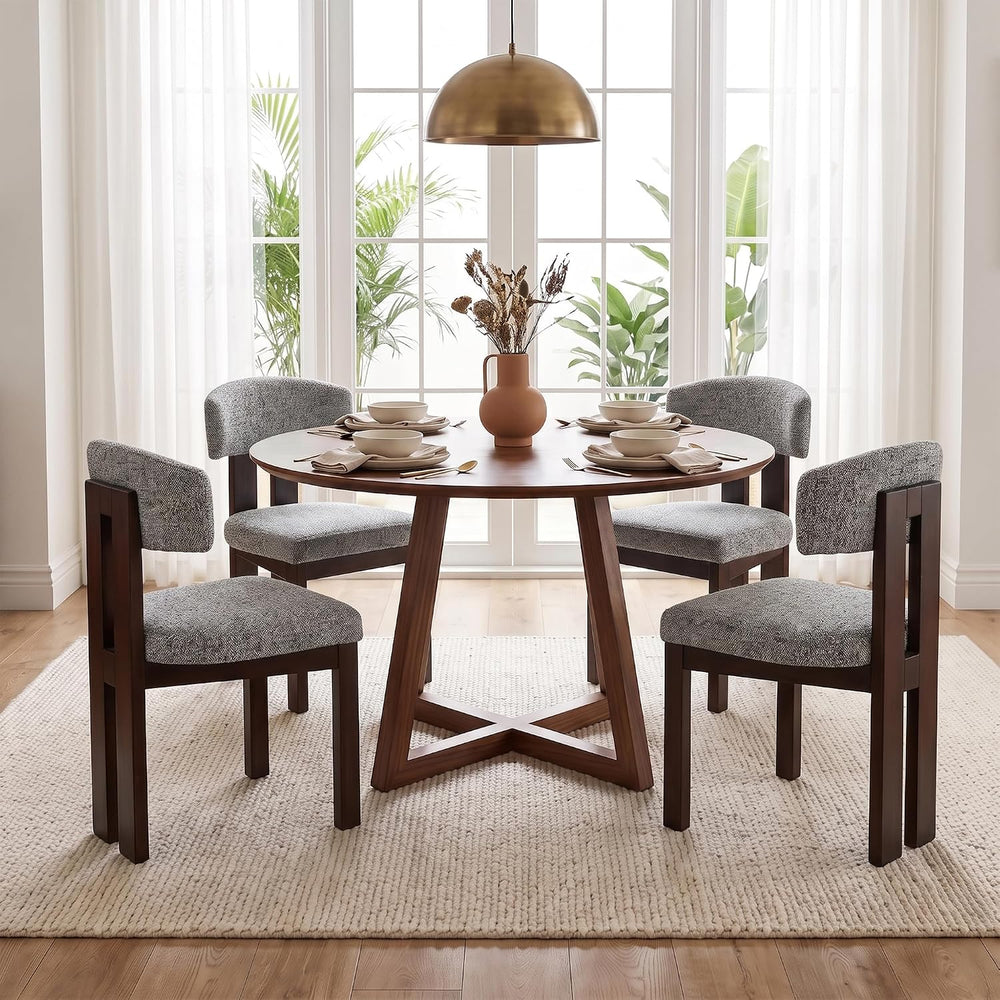 COLAMY Upholstered Dining Chairs Set of 4, Solid Wood Wobble-Free Modern Kitc...