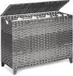 Laundry Hamper with 4 Removable Liner Bags; 176L Handwoven Rattan Laundry Basket with Lid & Heightened Feet; Clothes Hamper with Side Handles(Gray)