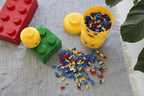 LEGO Iconic Storage Head Large, Stackable Storage Box, 8,5 L, Yellow, Happy Boy