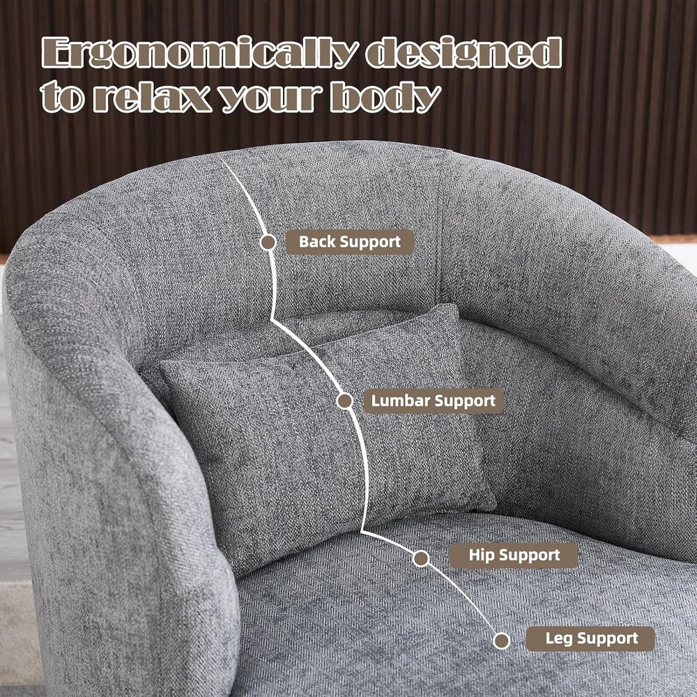 CANMOV Swivel Accent Chair, 360 Degree Round Swivel Barrel Chair with Pillow,...