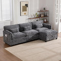 Ball & Cast 109" Oversized Sectional Sofa,Comfy Cloud Couch W/Movable Storage Ottoman,L Shaped Sectional Sofa W/USB Charging Port,Phone Holder&Side Pocke,Chenille Fabric,for Living Room,Gray