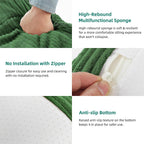 YITAHOME Bean Bag Chairs for Adults, Giant Lazy Floor Sofa with Memory Foam, Comfy Cordury Fireside Chair Beanbags for Living Room Apartment Dorm Office, Green