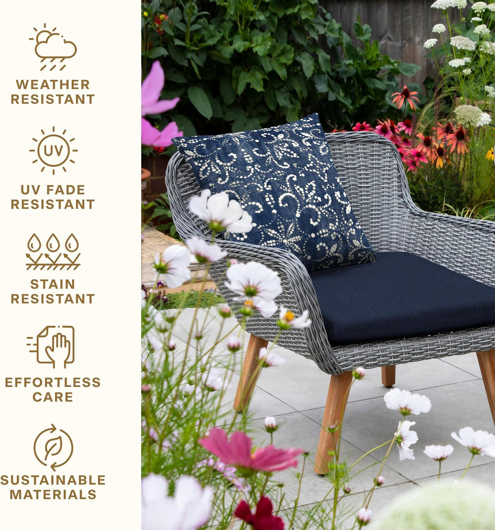 Honeycomb Outdoor Heritage Set of 2 Seat Pads for Patio Seating, 18 x 17.5