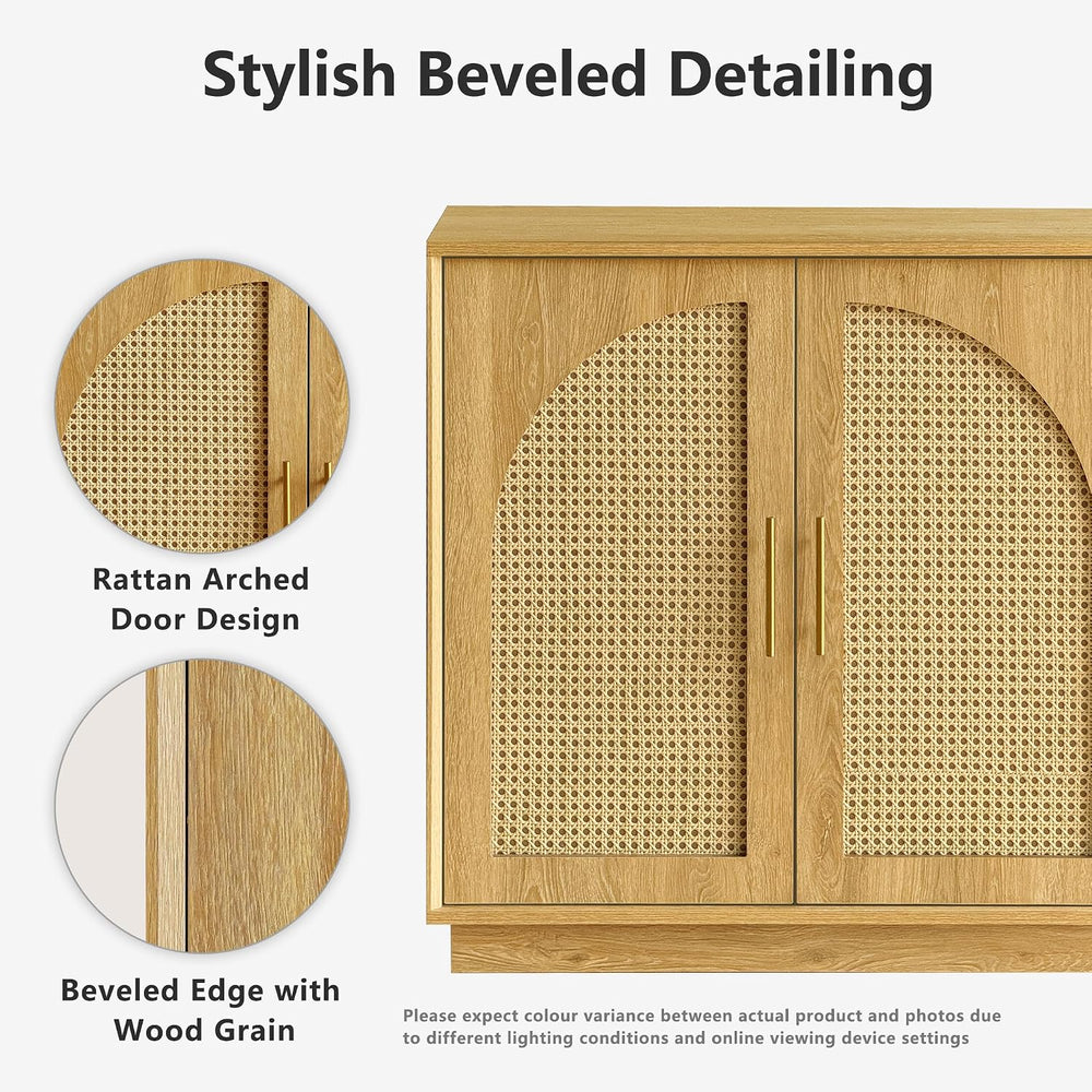 31.5" Sideboard Buffet Cabinet with Storage, Light Oak, 3pcs