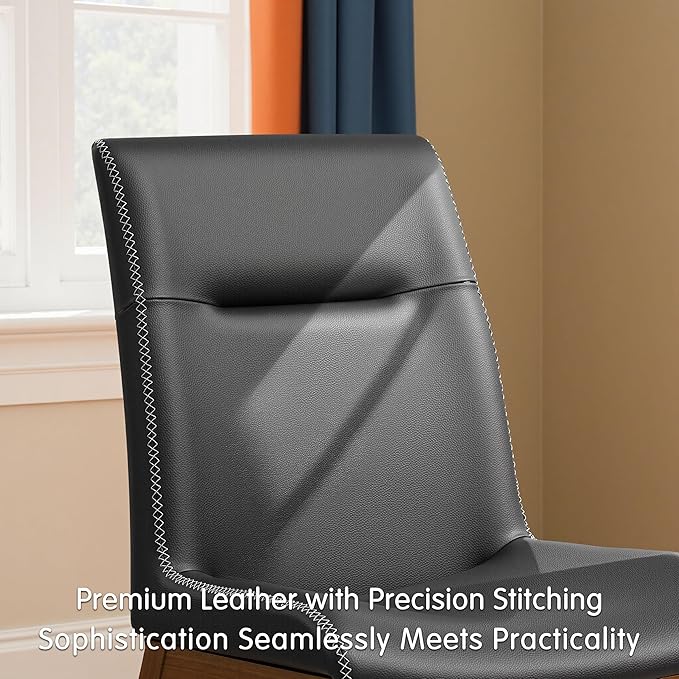 SyMax Dining Chairs Set of 2, Faux Leather Dining Room Chairs with Stitched E...