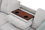 Evan Sectional Sofa or Couch with Ottoman for Living Room, Apartment, Bedroom, Office