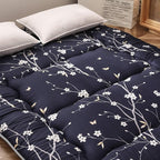 MAXYOYO Japanese Floor Mattress Futon Mattress, 4" Thicken Tatami Mat Sleeping Pad Foldable Roll Up Mat Boys Girls Dormitory Pad Kids Floor Lounger Pillow Bed, Charcoal Grey, Queen Size