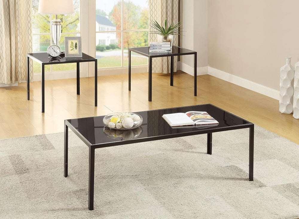 Coaster Home Furnishings - Brock - Glass and Metal - 3-Piece Rectangular Coff...