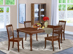 East West Furniture DODA5-MAH-W 5 Piece Dining Room Furniture Set Includes a Rectangle Wooden Table with Butterfly Leaf and 4 Kitchen Dining Chairs, 42x78 Inch, Mahogany
