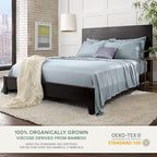California King Sheets by Pure Bamboo, Genuine 100% Organic Viscose Derived from Bamboo Bed Sheet Set, Soft & Cooling, Double Stitching, Lifetime Quality Promise (California King, Sterling Blue)
