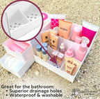 Uncluttered Designs Large Makeup Organizer for Vanity - Countertop Desk With Drawers for Cosmetic, Beauty, Hair, Nail, Perfume & Skincare - Perfect for Bathroom & Bedroom Storage (White)