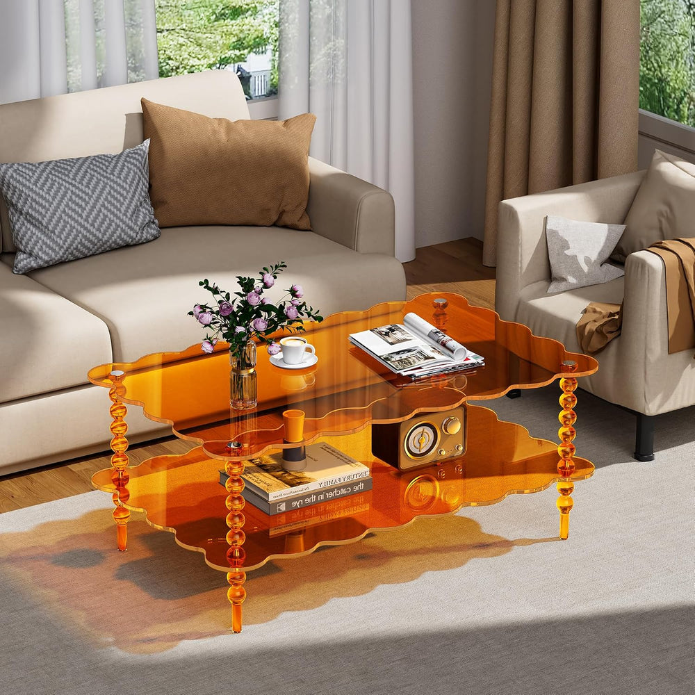 Acrylic Side Table+Coffee Table Set of 2