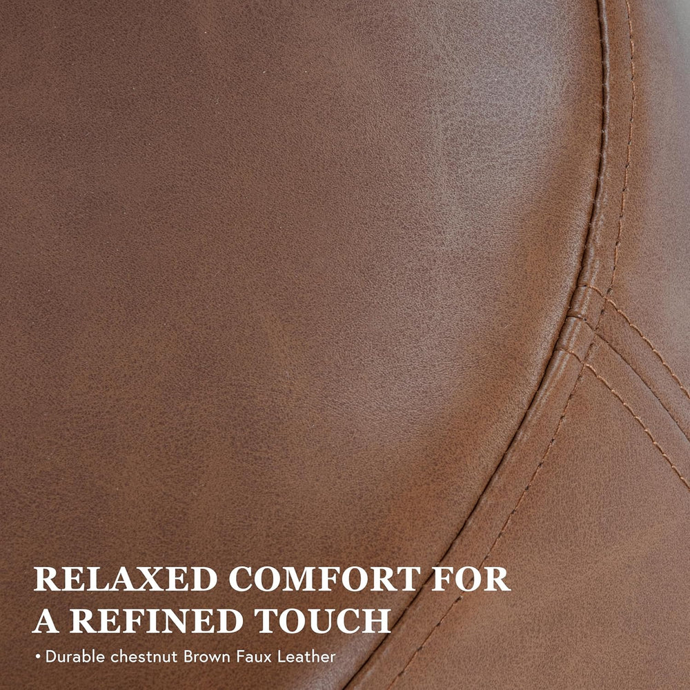 Spatial Order Faux Leather Organic Shape Ottoman (No Lid, Seat Only) | HomePo...