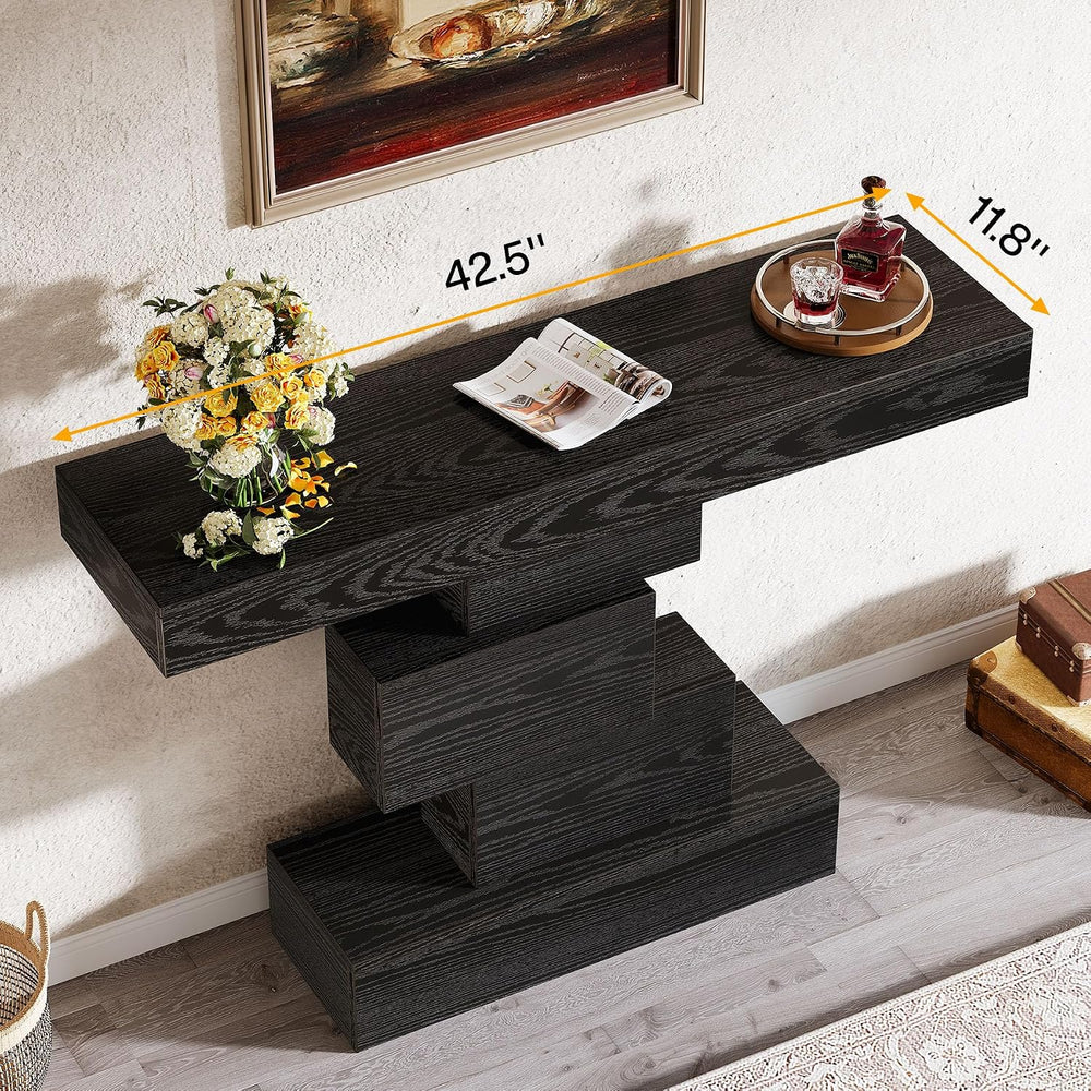 Tribesigns 42.5" Farmhouse Console Table, Narrow Wood Sofa Table Behind ...