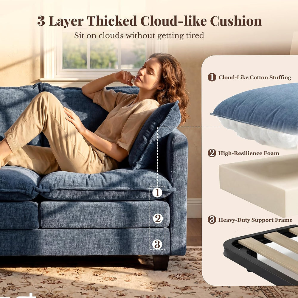 KYJ Loveseat Sofa, Cloud Love Seat Couch 3 Layer Cushion for Small Spaces | 5...