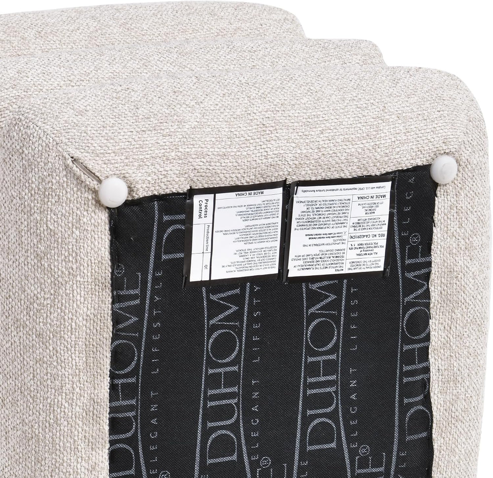 DUHOME 360°Swivel Upholstered Square Ottoman with Storage,Modern Boucle Ottom...