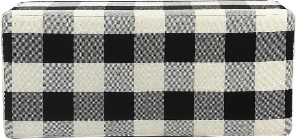 HomePop 36" Storage Ottoman Bench with Hinged Lid - Black Buffalo Plaid