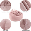 LPMOERA Stuffed Animal Storage Bean Bag Chair Cover (No Filler) For Kids and Adults.Soft Stuffable Bean Bag For Organizing Children Plush Toys or Memory Foam Light Green L for Adults