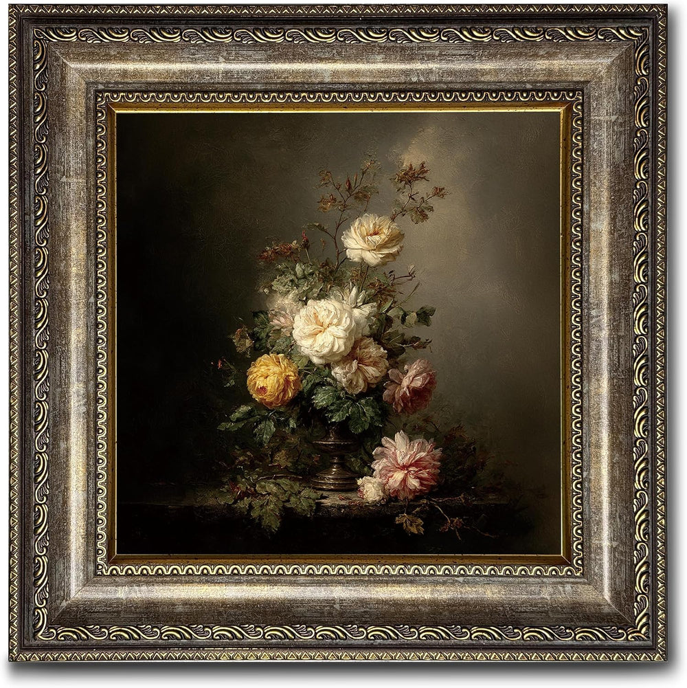 Vintage Still Life Flowers Bouquet Vase Advanced Classic Room Wall Art