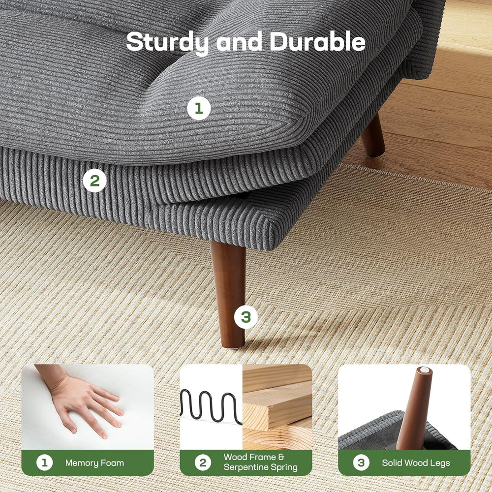 Marsail 66.02" Futon Sofa Bed, Convertible Couch & Sleeper Sofa, Lig...