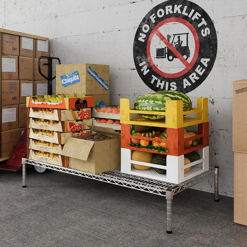 24" Deep x 48" Wide x 8" Height Wire Shelving Kit | 1-Tier | NSF Commercial Storage Rack Unit