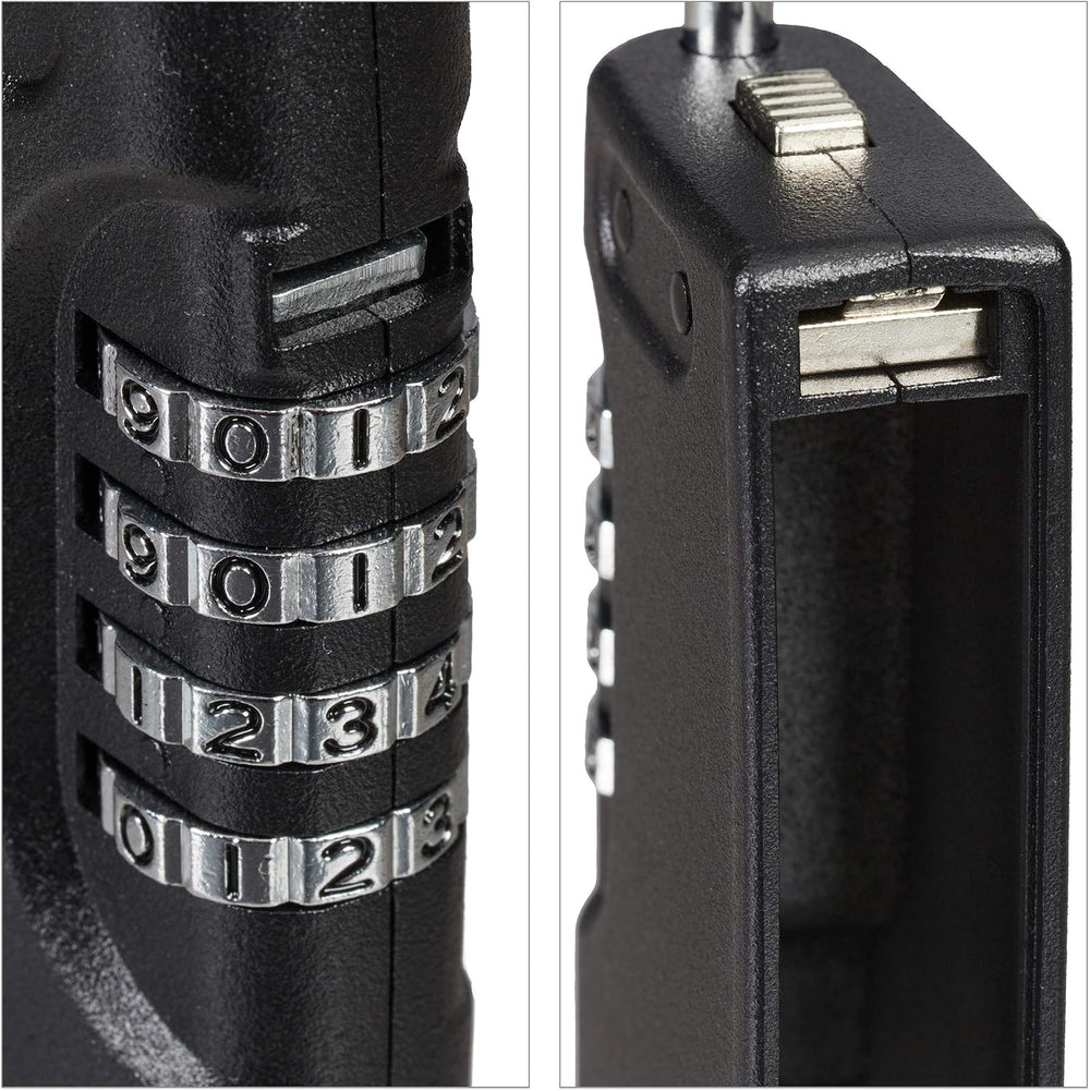 Relaxdays Key safe with handle, 4-digit numeric code, outside, key safe, smal...
