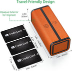 Large 7-Day Pill Organizer | PU Leather Travel Case with Discreet & Aesthetic Design | Detachable, Compact Pill Box for Vitamins & Medicine (Orange)