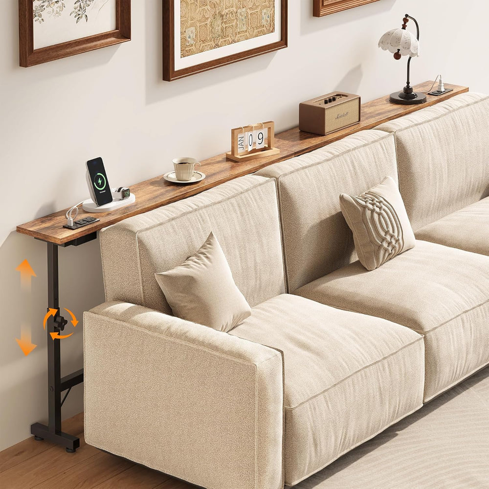2 Pack 79" Behind Couch Table with Adjustable Height Narrow Console Sofa...