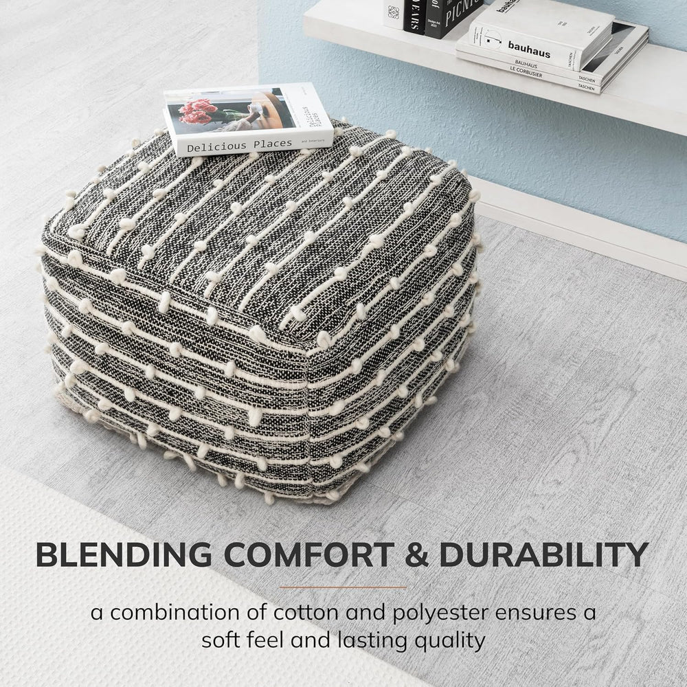 Anji Mountain Pouf Ottoman Foot Rest, Handmade Ottoman Pouf, Comfortable Foot...