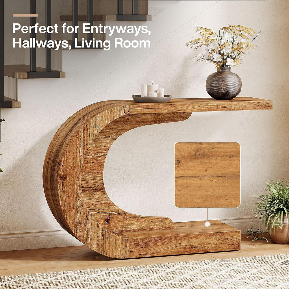 Tribesigns 43.3" Mid-Century Modern Console Table for Entryway, Wood C-S...