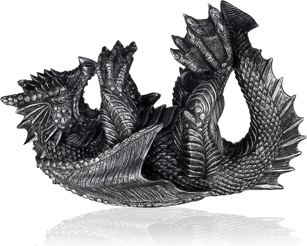 True 10143 Polyresin Dragon Wine Bottle Holder Decorative, Single Wine Bottle Holder, Wine Holder Stand, Wine Bar, Wine Decor, Set of 1, Black