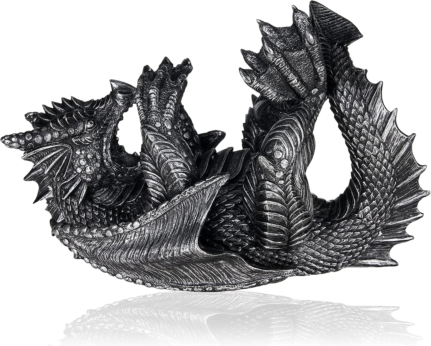 True 10143 Polyresin Dragon Wine Bottle Holder Decorative, Single Wine Bottle Holder, Wine Holder Stand, Wine Bar, Wine Decor, Set of 1, Black