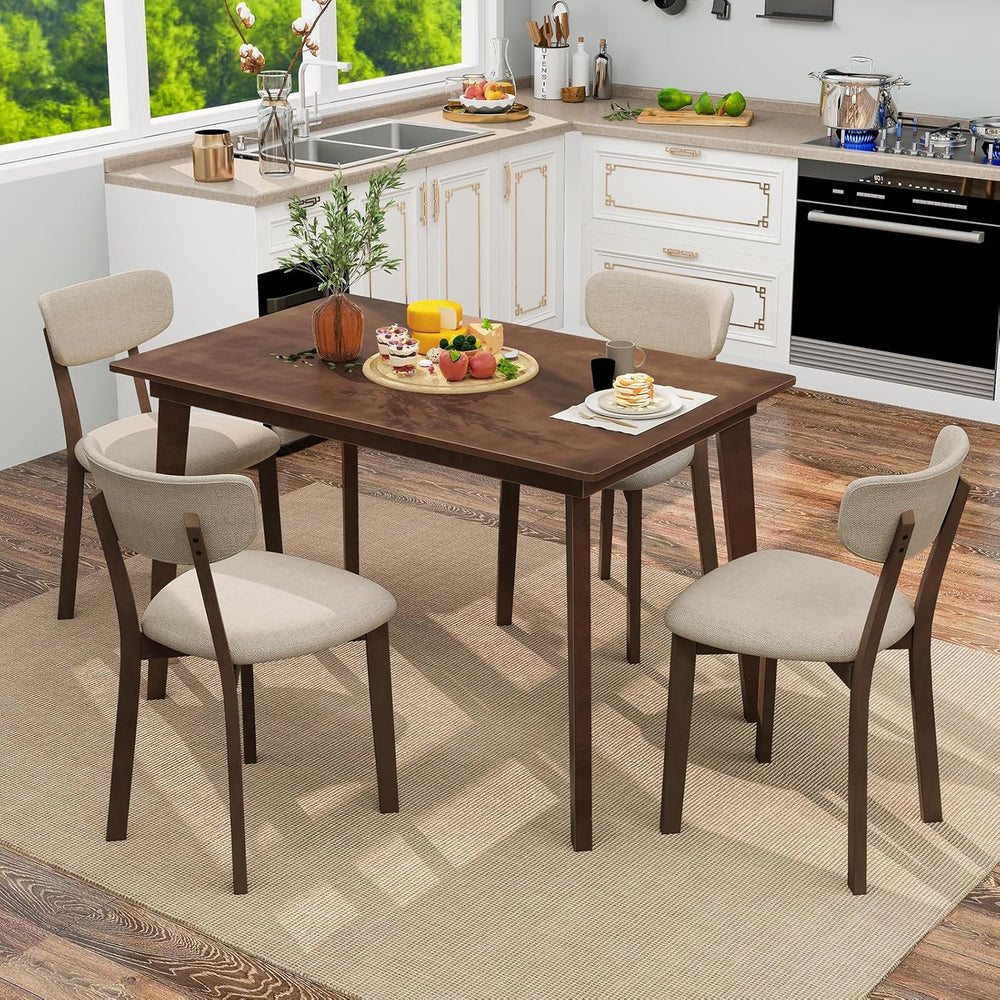 Giantex Dining Table for 4, 48" Rectangular Wooden Kitchen Table with So...