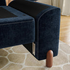 Cloud Couch Sectional, 6 Seater with Console, Chenille in Navy Blue | Detachable and Washable Cover, Sectional Sofas for Living Room, Deep Seat Wide Couch with Chaise, Storage Ottoman